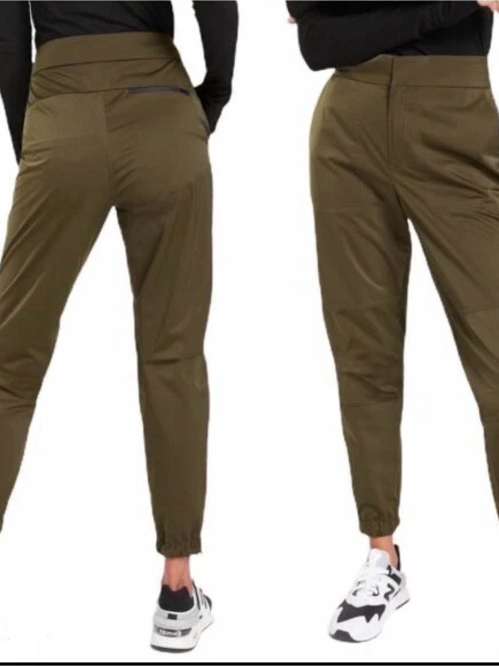 Athleta Olive Green and Black Stretch Tapered Pants